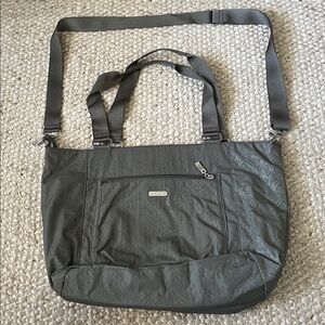 Baggallini Grey Nylon Computer Travel Bag W/ Removable Crossbody Strap
